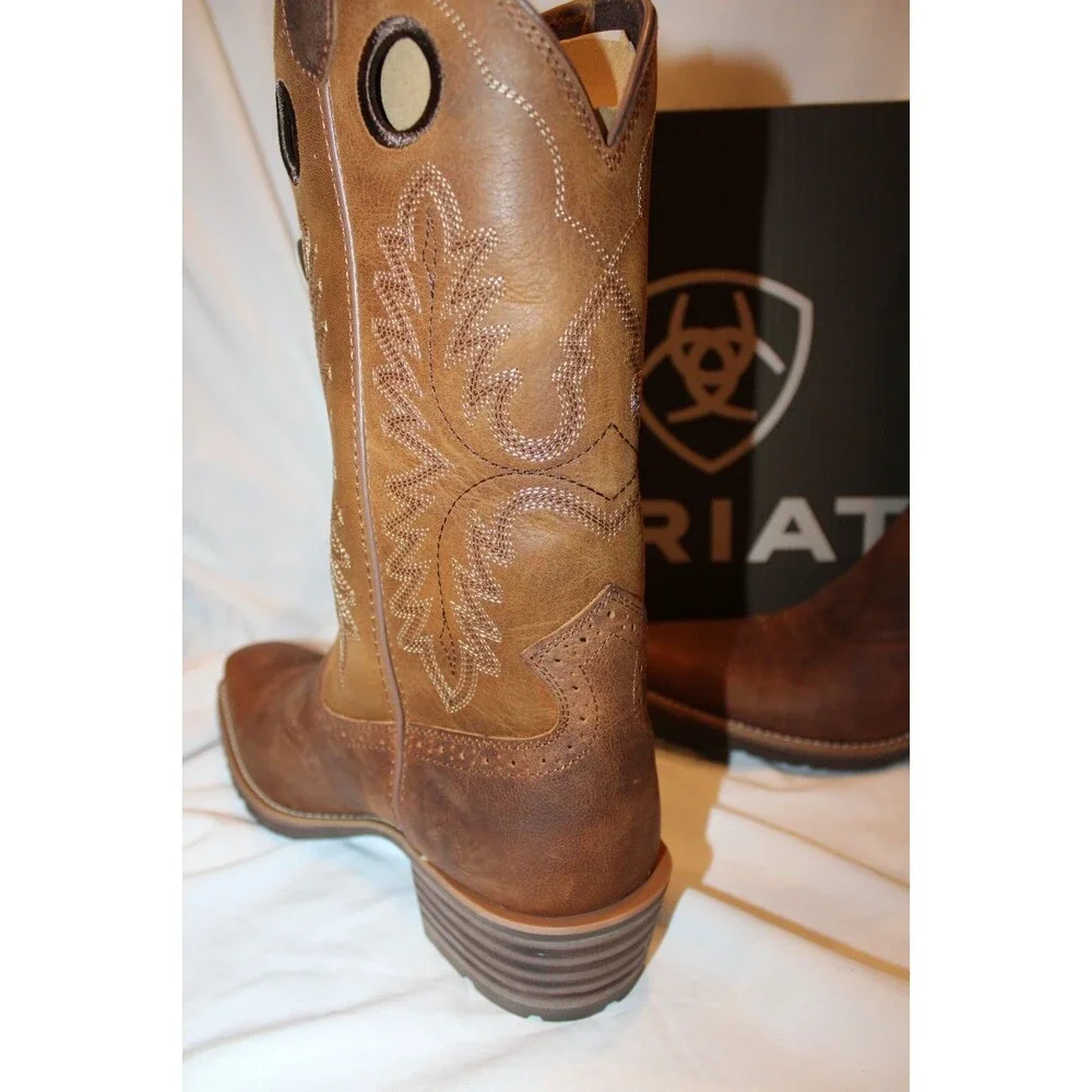 Ariat Hybrid Roughstock Cowboy Boots Men's 13 D Medium Square Toe Leather NEW